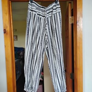 Striped Black and White Women's Pants
